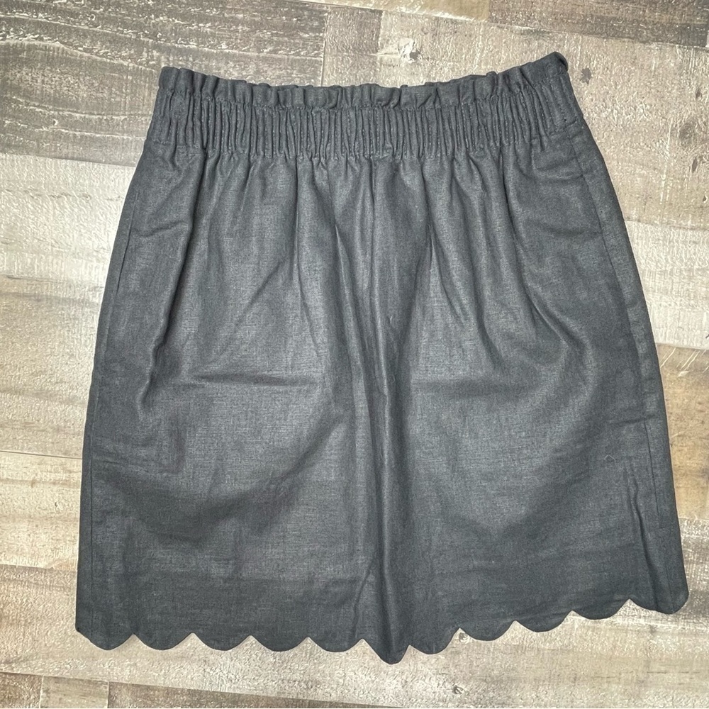J Crew Scalloped Edge Linen Blend Skirt size 00
